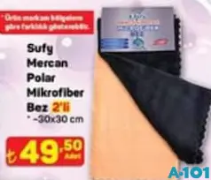 SUFY MERCAN POLAR MİKROFİBER BEZ 2'Lİ 30X30 CM